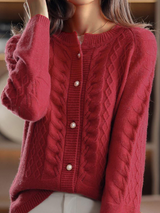 Charity Cardigan | Stand Collar Jacquard Knit Cardigan