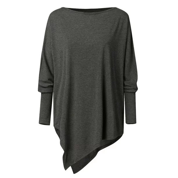 Meila Top | Asymmetric Black Long Sleeve Tunic