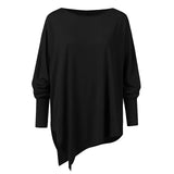 Meila Top | Asymmetric Black Long Sleeve Tunic