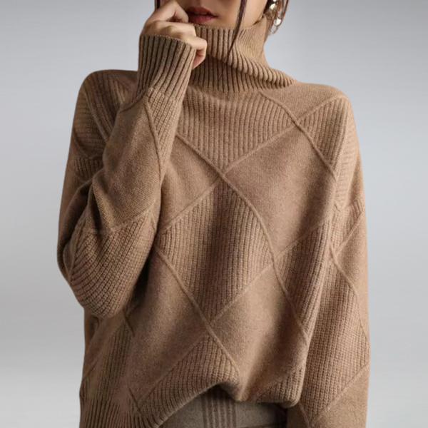 Filipa Women's Sweater | Cashmere Turtleneck Loose Fit Sweater