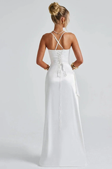 Bailey Maxi Dress | Elegant Spaghetti Strap Dress with High Slit