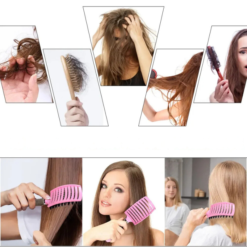 Professional Detangling Brush | Curved Bristle Design For All Hair Types