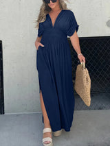 Dazira Dress | V-Neck Maxi Dress with Flowy Fit and Lightweight Summer Fabric