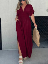 Dazira Dress | V-Neck Maxi Dress with Flowy Fit and Lightweight Summer Fabric