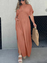 Dazira Dress | V-Neck Maxi Dress with Flowy Fit and Lightweight Summer Fabric