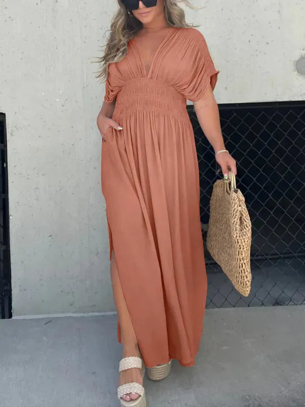 Dazira Dress | V-Neck Maxi Dress with Flowy Fit and Lightweight Summer Fabric