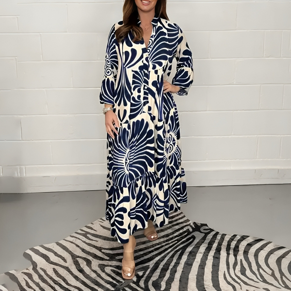 Biddy Dress | Long Floral Maxi Dress for Women with Long Sleeves and Elegant Fit
