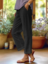 Emyra Trousers | Women’s Linen Trousers with Pockets and Relaxed Lightweight Fit