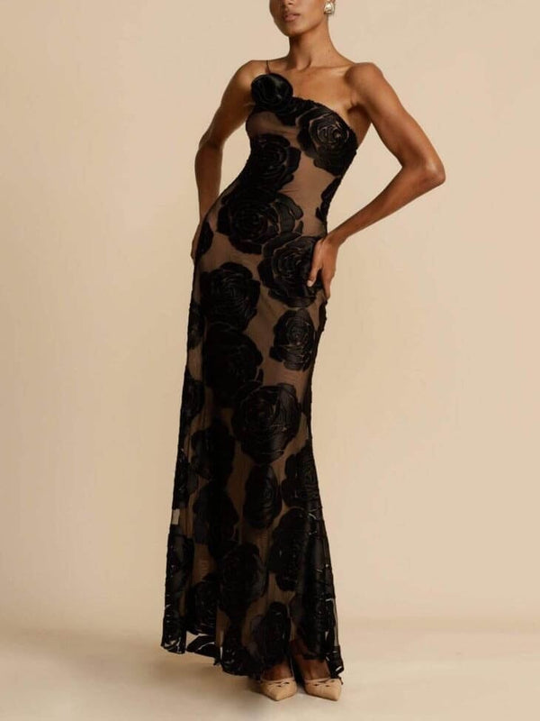 Lenka Dress | Women's Black Floral Maxi Dress