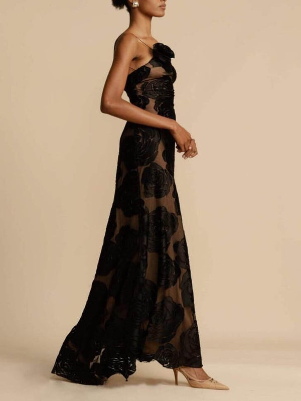 Lenka Dress | Women's Black Floral Maxi Dress