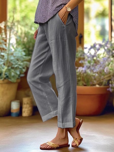 Emyra Trousers | Women’s Linen Trousers with Pockets and Relaxed Lightweight Fit
