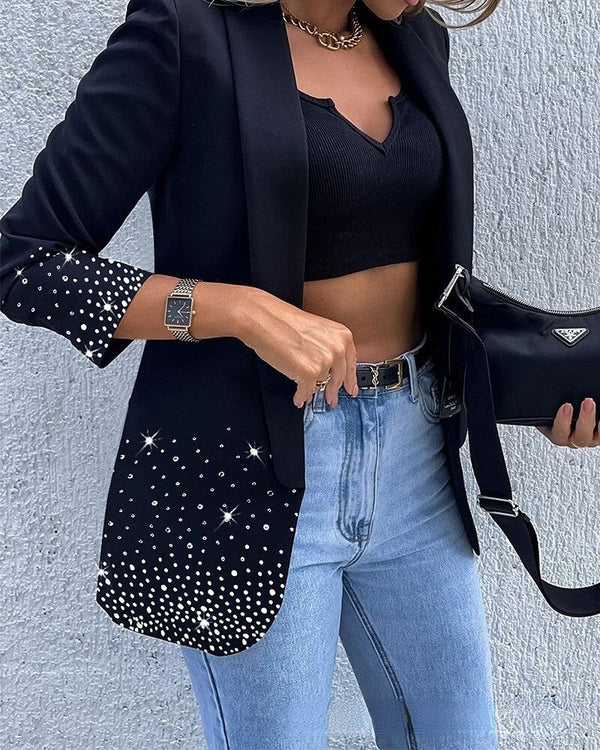 Femie Blazer | Black Studded Long-Sleeve Blazer