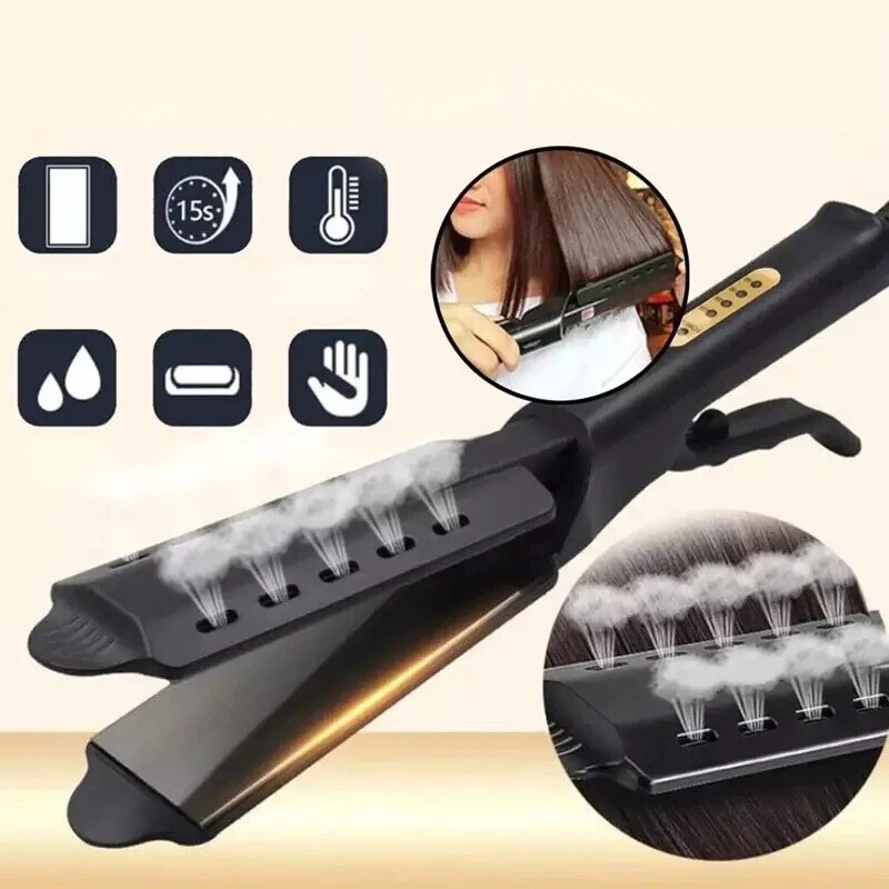 Professional Steam Hair Straightener | Ceramic Plates With Steam Vents