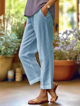 Emyra Trousers | Women’s Linen Trousers with Pockets and Relaxed Lightweight Fit