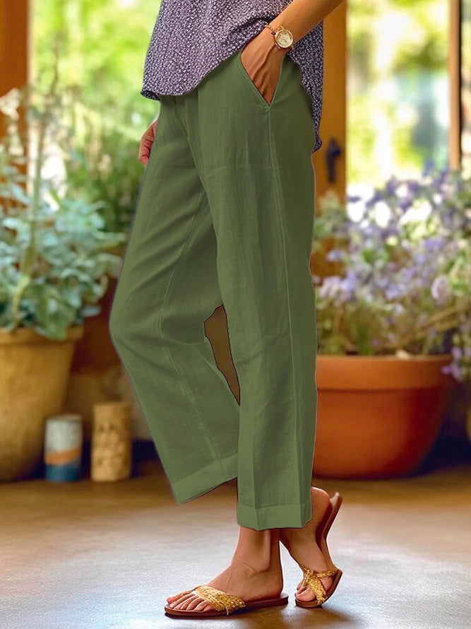 Emyra Trousers | Women’s Linen Trousers with Pockets and Relaxed Lightweight Fit
