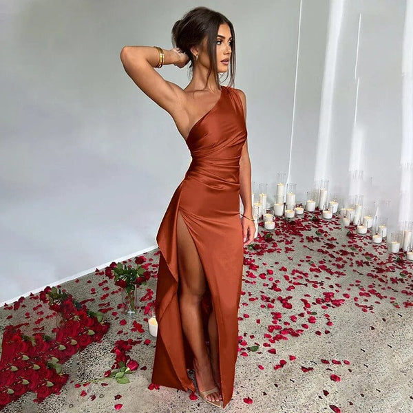 Lara Dress | Elegant Bodycon Silk Maxi Dress