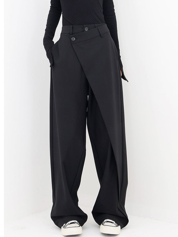 Windra Trousers | Asymmetrical High-Waist Wide-Leg Pants