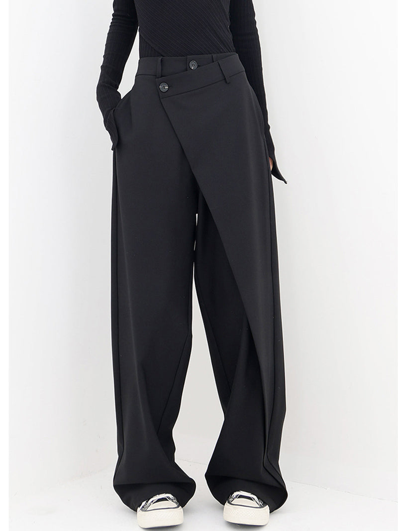 Windra Trousers | Asymmetrical High-Waist Wide-Leg Pants