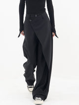 Windra Trousers | Asymmetrical High-Waist Wide-Leg Pants