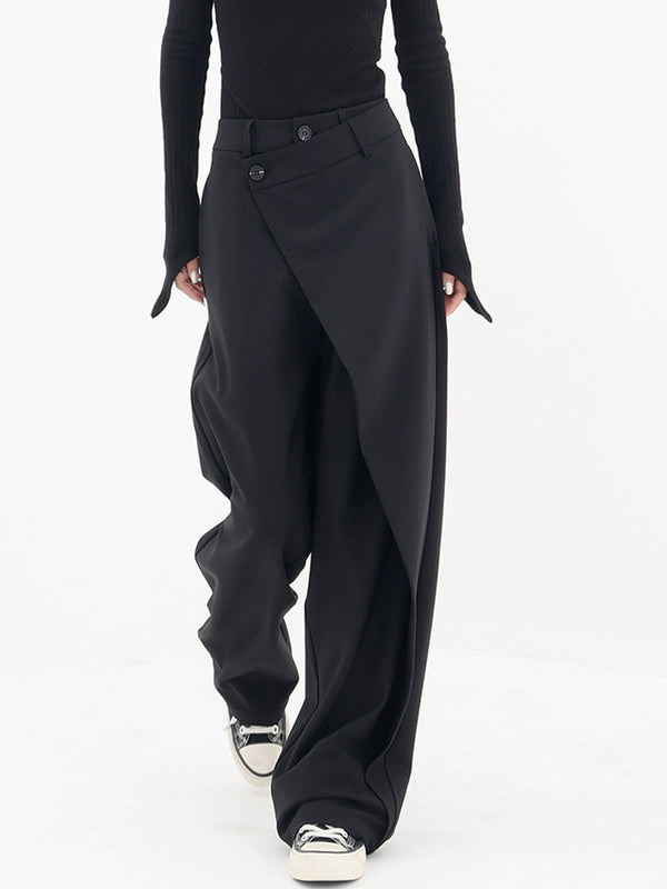 Windra Trousers | Asymmetrical High-Waist Wide-Leg Pants