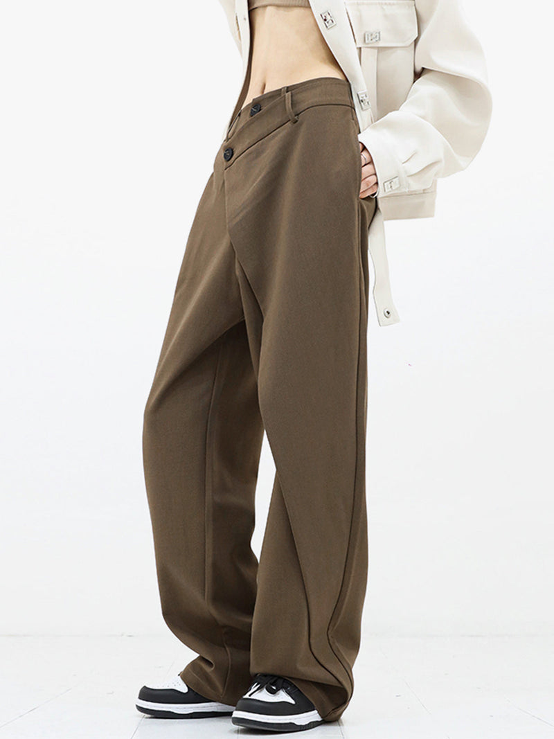 Windra Trousers | Asymmetrical High-Waist Wide-Leg Pants
