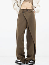 Windra Trousers | Asymmetrical High-Waist Wide-Leg Pants