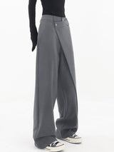 Windra Trousers | Asymmetrical High-Waist Wide-Leg Pants