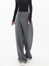 Windra Trousers | Asymmetrical High-Waist Wide-Leg Pants
