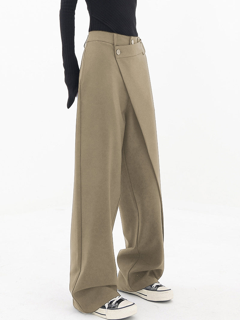 Windra Trousers | Asymmetrical High-Waist Wide-Leg Pants