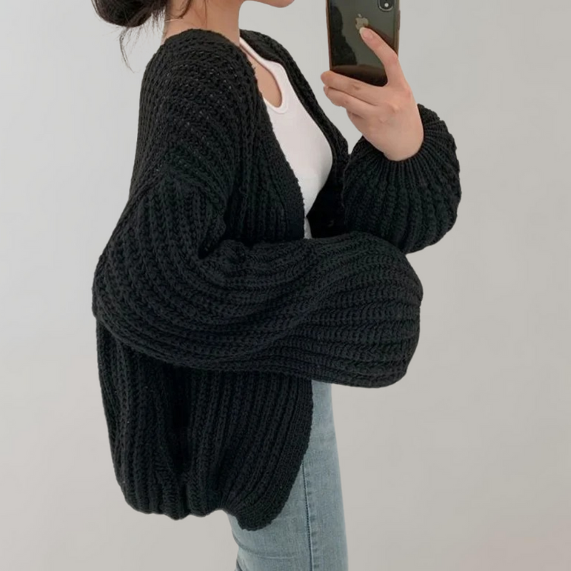 Quinsley Cardigan | Women's Cozy Open-Knit Long Sleeve Cardigan