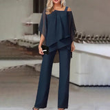 Verlaine Two-Piece Set | Asymmetric Top & Wide-Leg Pants