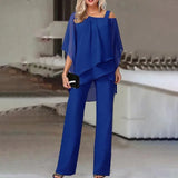 Verlaine Two-Piece Set | Asymmetric Top & Wide-Leg Pants