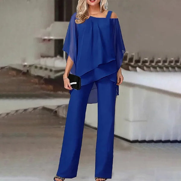 Verlaine Two-Piece Set | Asymmetric Top & Wide-Leg Pants