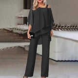 Verlaine Two-Piece Set | Asymmetric Top & Wide-Leg Pants