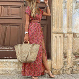 Viera Dress | Elegant V-Neck Maxi Dress for Women