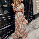 Viera Dress | Elegant V-Neck Maxi Dress for Women