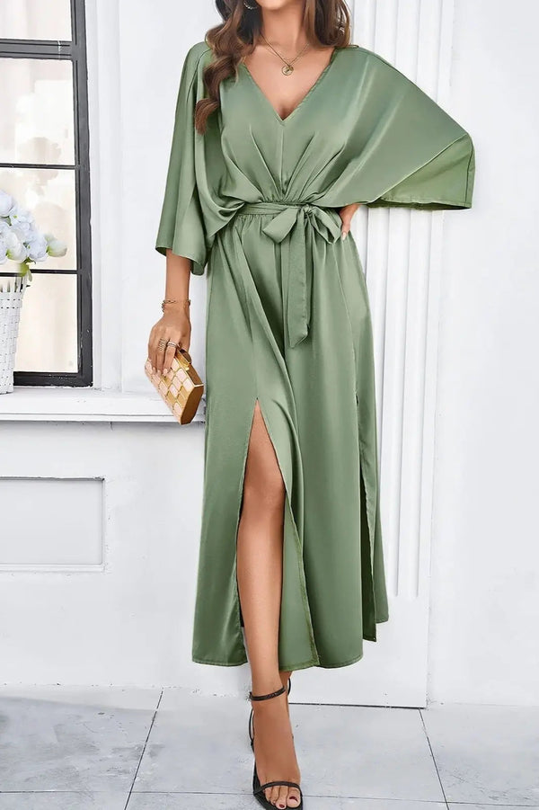 Becca Dress | Women’s Maxi Dress with Flattering V-Neckline and Side Slit