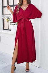 Becca Dress | Women’s Maxi Dress with Flattering V-Neckline and Side Slit