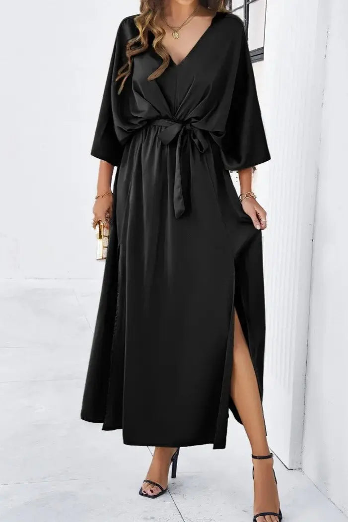 Becca Dress | Women’s Maxi Dress with Flattering V-Neckline and Side Slit