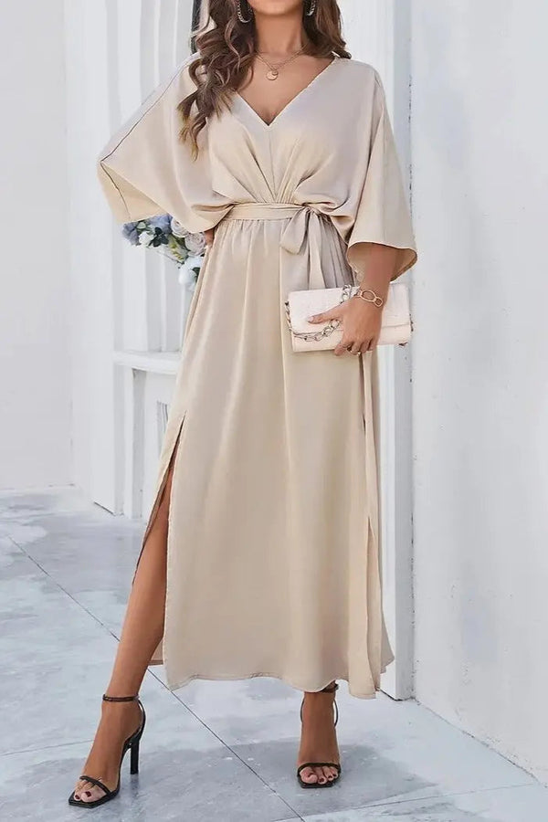 Becca Dress | Women’s Maxi Dress with Flattering V-Neckline and Side Slit