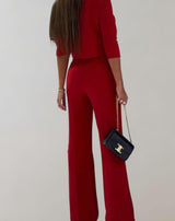 Udelia Set | Two-Piece Wide-Leg Pants & 3/4 Sleeve Top