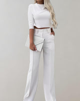 Udelia Set | Two-Piece Wide-Leg Pants & 3/4 Sleeve Top