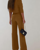Udelia Set | Two-Piece Wide-Leg Pants & 3/4 Sleeve Top
