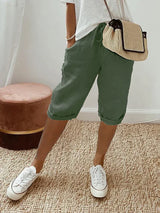 Fylara Shorts | Women’s Cotton-Linen Summer Shorts with Elastic Waist and Relaxed Lightweight Fit
