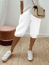 Fylara Shorts | Women’s Cotton-Linen Summer Shorts with Elastic Waist and Relaxed Lightweight Fit