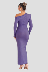 Ceyana Evening Dress | One-Shoulder Black Glitter Bodycon Dress