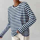 Emma T-Shirt | Elegant Striped Long Sleeve Top