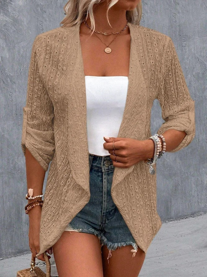 Braelia Crochet Cardigan | Boho Open-Front Lightweight Summer Vest for Women