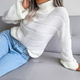 Finola Turtleneck Sweater | Cozy White Knit with Roll-Neck
