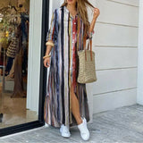 Basmine Denim Dress | Long Relaxed-Fit Maxi Shirt Dress for Women